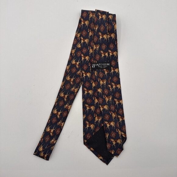Vintage Efenzo Felini Necktie 100% Silk Handmade Horse Roma Paris Kentucky Derby - Picture 7 of 9